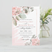 Rose boho chic floral floral roux invitation (Debout devant)