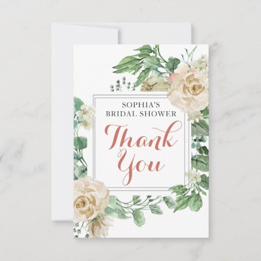 Rose Boho classique Merci de Fête des mariées Flor (Devant)