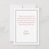 Rose Boho classique Merci de Fête des mariées Flor (Dos)