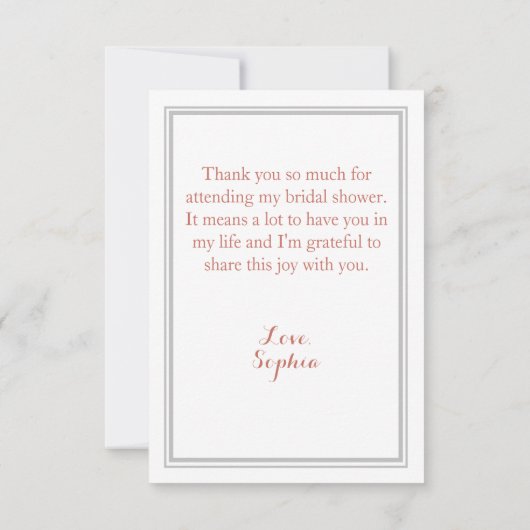 Rose Boho classique Merci de Fête des mariées Flor (Dos)