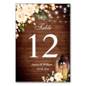Rose Bois et Blush Mariage vert Numéro de table (Dos)