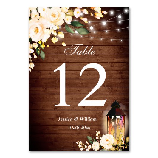 Rose Bois et Blush Mariage vert Numéro de table (Dos)