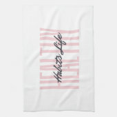 Rose Bold Habits sains Vie Cuisine Serviette (Vertical)