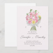 Rose botanique faire-part de mariage (Devant / Derrière)