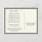 Rose botanique, noir Enregistrer la date Carte pos (Dos)