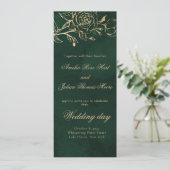Rose botanique Programme Mariage vert et or (Debout devant)