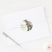 Rose botanique, Sticker Mariage noir ou Sceau (Enveloppe)