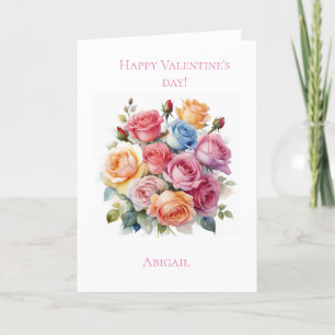 Rose bouquet Carte de la Saint Valentin pour elle