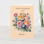 Rose bouquet Carte de la Saint Valentin pour elle (Devant)