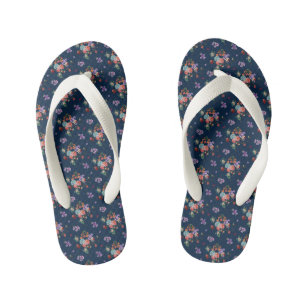 Rose Bouquet Floral Pattern Kinder Teenslippers