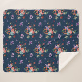 Rose Bouquet Floral Pattern Sherpa Deken (Voorkant (horizontaal))