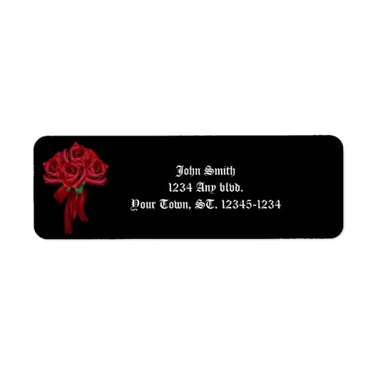 Rose Bouquet Gothic Wedding Etiket (Voorkant)