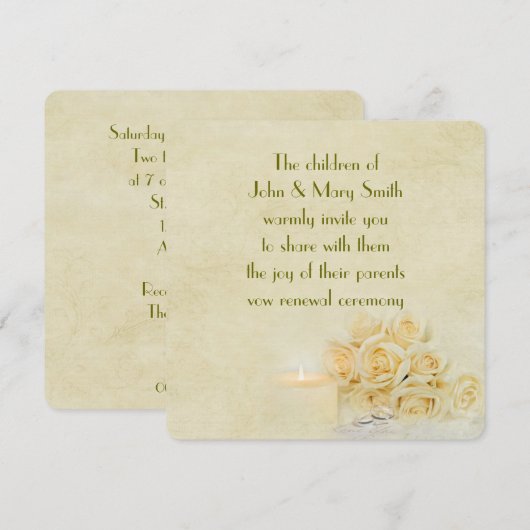 Rose Bouquet Invite Kaart (Voorkant / Achterkant)