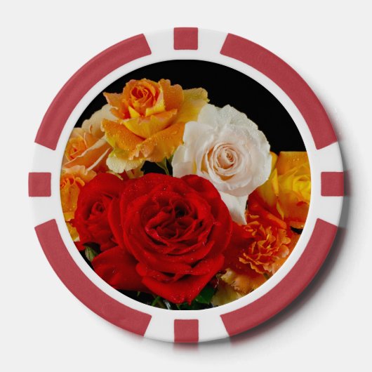 Rose Bouquet Poker Chips (Voorkant)