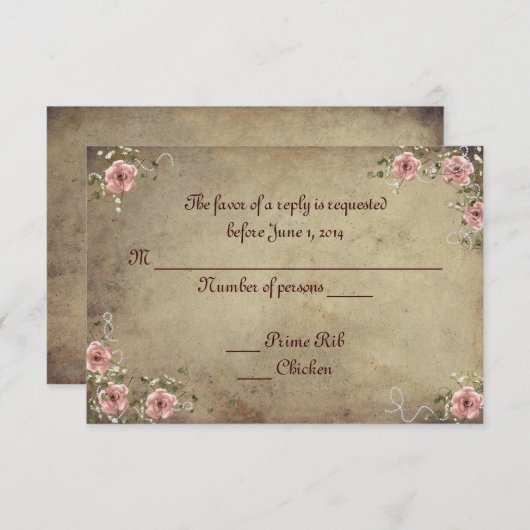 Rose Bouquet RSVP (Voorkant / Achterkant)