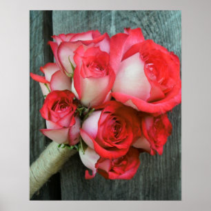 Rose Bouquet Rustisch Poster van Barn Wood
