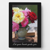 Rose Bouquet Tabletop Plaque met Easel Fotoplaat (voorkant)