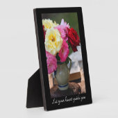 Rose Bouquet Tabletop Plaque met Easel Fotoplaat (Zijkant)