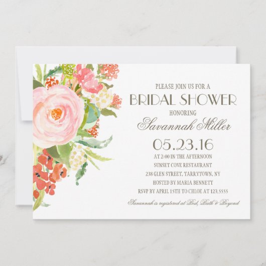 Rose Bouquet | Vrijgezellenfeest Kaart (Voorkant)