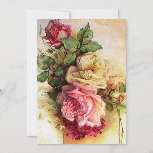  Rose Bouquet Wedding Invitation Kaart (Voorkant)