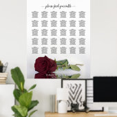 Rose Bourgogne 30 Tableau Chic Mariage Tableau de (Bureau à domicile)