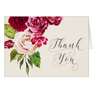 Rose Bourgogne/Crème Mariage Merci ID584