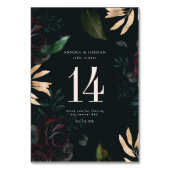 Rose Bourgogne foncé | Numéro de table de mariage (Dos)