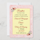 Rose Bourgogne Jaune Faire-part de mariage Floral (Dos)