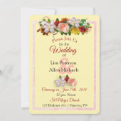 Rose Bourgogne Jaune Faire-part de mariage Floral (Devant)