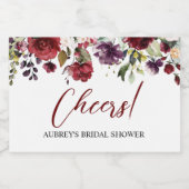 Rose Bourgogne Mini Champagne Étiquette de bouteil (Étiquettes simples)