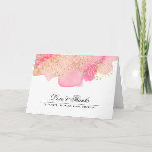 Rose Branches de pêche Mariage Carte photo Merci