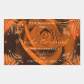 Rose Brown orange avec Feuilles de Palm Étiquettes (Devant)