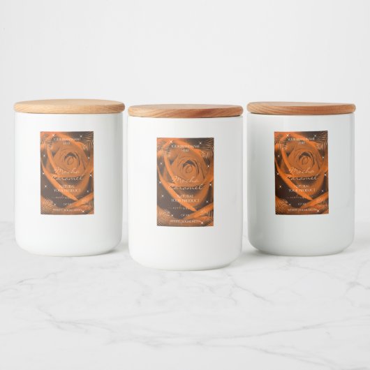 Rose Brown orange avec Feuilles de Palm Étiquettes (Bouteilles)