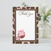 Rose + brune zèbre filles merci carte à plat (Debout devant)