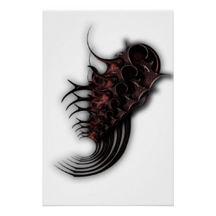 "Rose Bud Thorns Abstraction" Affiche brillante