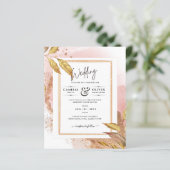 ROSE BUDGET Gold Feuilles de mariage Inviter QR Co (Debout devant)