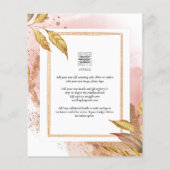ROSE BUDGET Gold Feuilles de mariage Inviter QR Co (Dos)