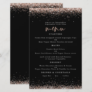 Rose Budget Parties scintillant Gold Mariage Menu