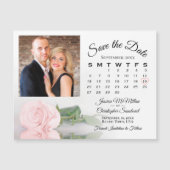Rose Calendrier & Photo Enregistrer la date Magnet (Devant)