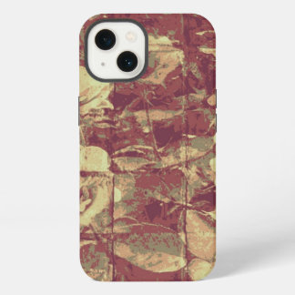 Rose camouflage pattern on tiled wall background iPhone 13 hoesje