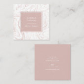 Rose carré rose motif carte de visite (Devant / Derrière)