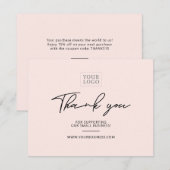 Rose | Carte de remerciements d'entreprise moderne (Devant / Derrière)