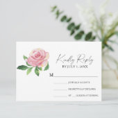 Rose - Carte de réponse de mariage (Debout devant)