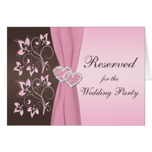 Rose, carte jointive florale de coeurs de brun