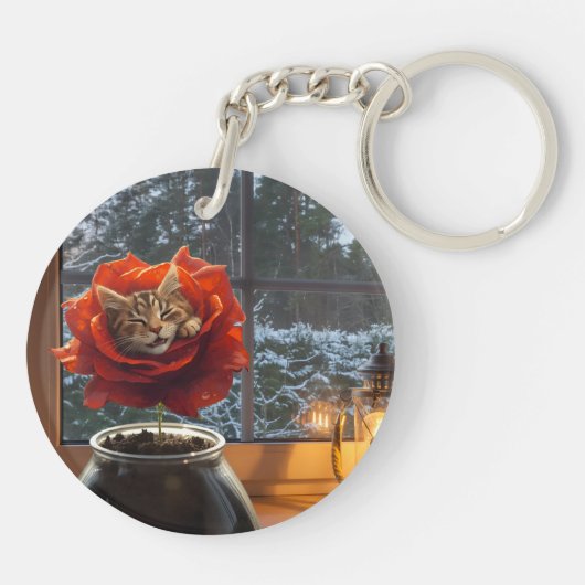 Rose Cat Dream  Sleutelhanger (Achterkant)