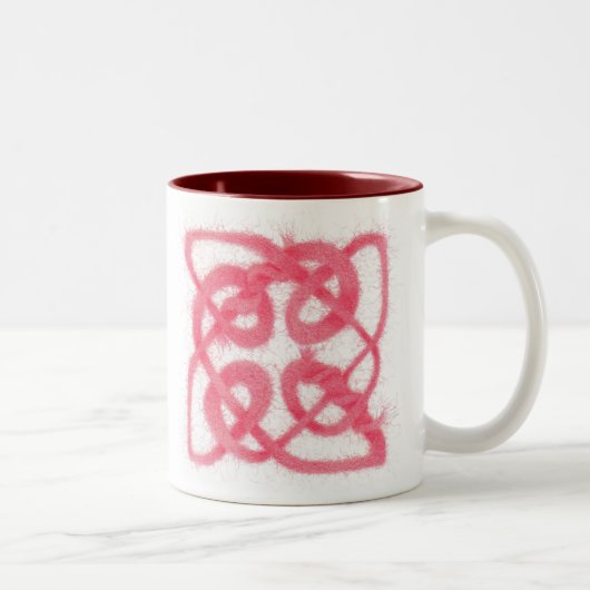 ROSE CELTIC KNOT Maroon Mug à deux tons (Droit)