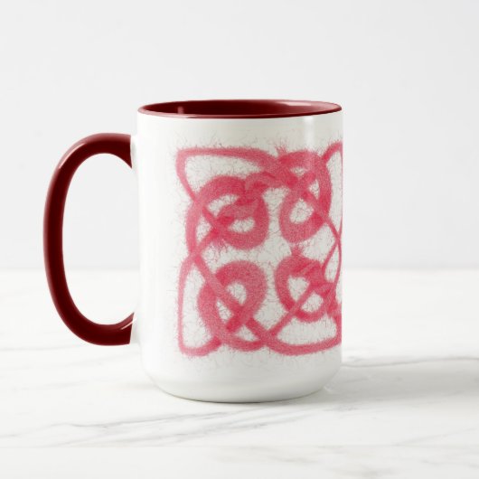 ROSE CELTIC KNOT Tall Maroon Combo Mug (Gauche)