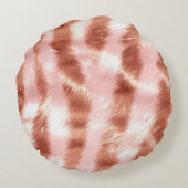 Rose Champagne rose Glam Zebra Coussin rond (Dos)