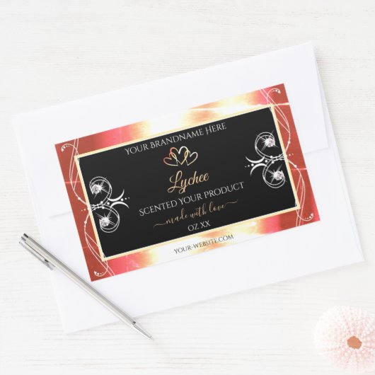 Rose chatoyant Gold Diamants noirs Étiquettes de p (Enveloppe)