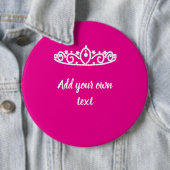 Rose Chaud Avec Blanc Tiara Custom Princess Badge (En situation)
